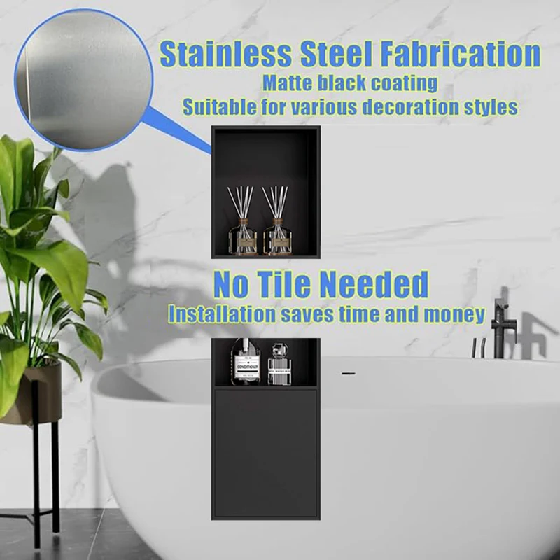 3-Layer Tissue Box with Middle Drawer Stainless Steel Niche